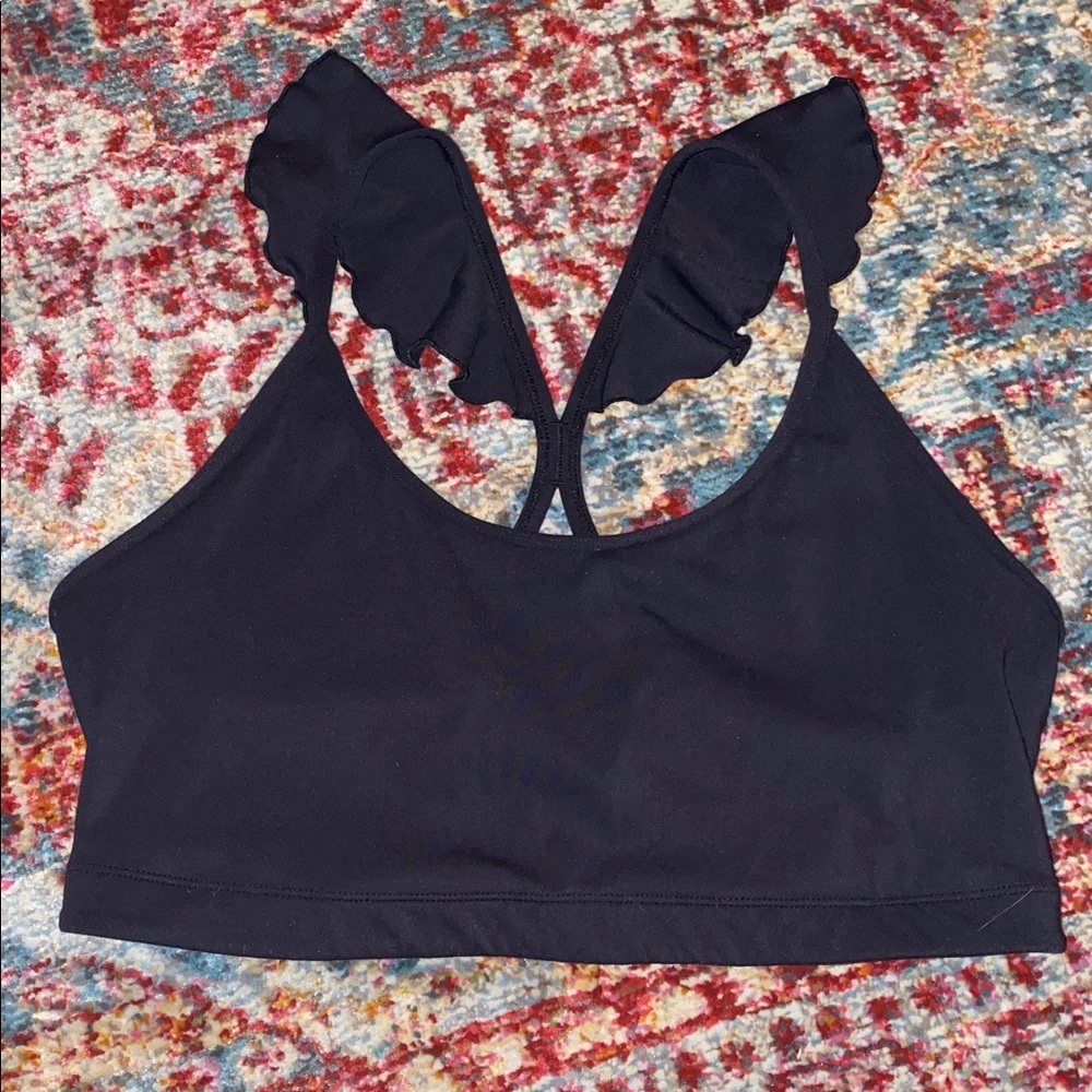 Joylab Black Ruffle Sports Bra